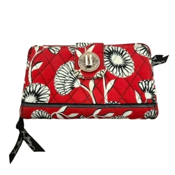 SET Vera Bradley Turn Lock Wallet & Keyring Deco Daisy Retired - Picture 6 of 14